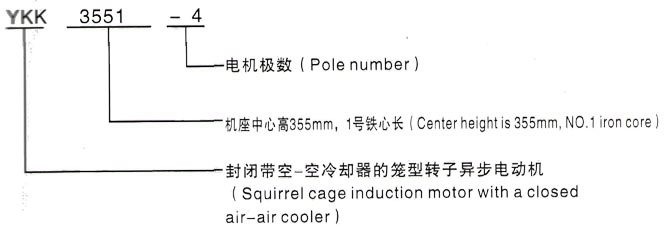 YKK系列(H355-1000)高压YJTG-112M-2A/4KW三相异步电机西安泰富西玛电机型号说明